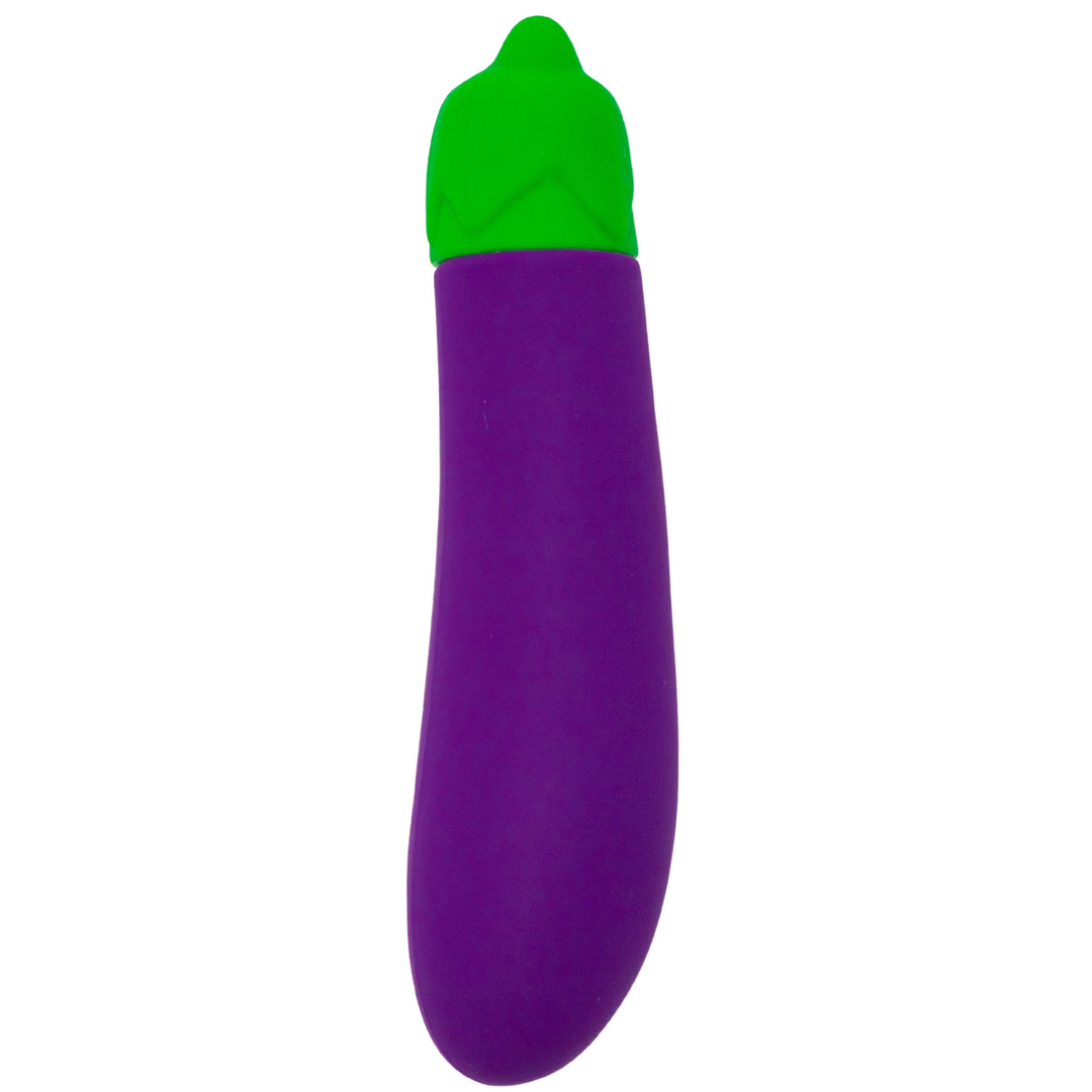 Egg plant vibrating dildo