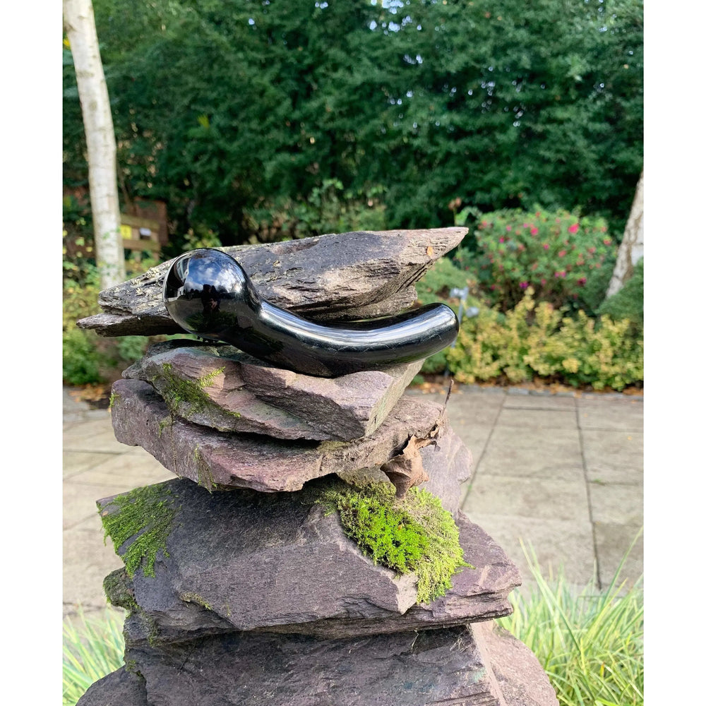 G-Spot Curved Black Obsidian Yoni Wand - - 2