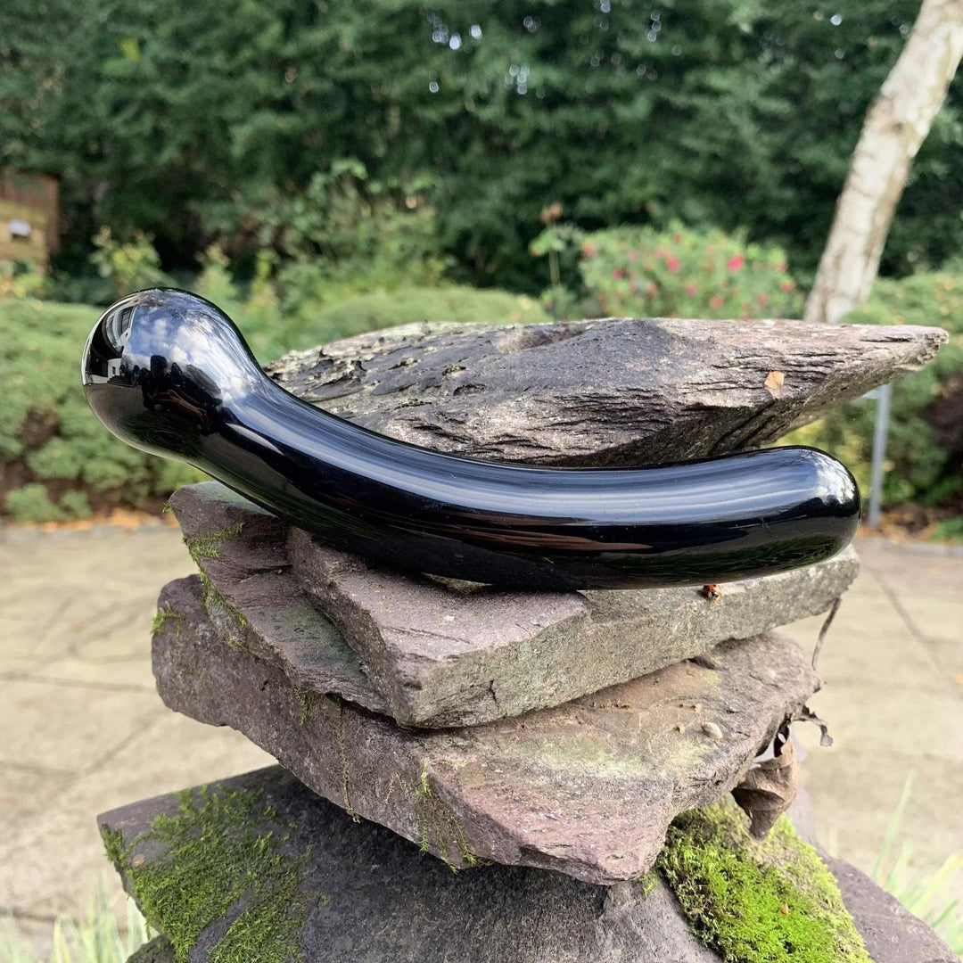 G-Spot Curved Black Obsidian Yoni Wand - - 1