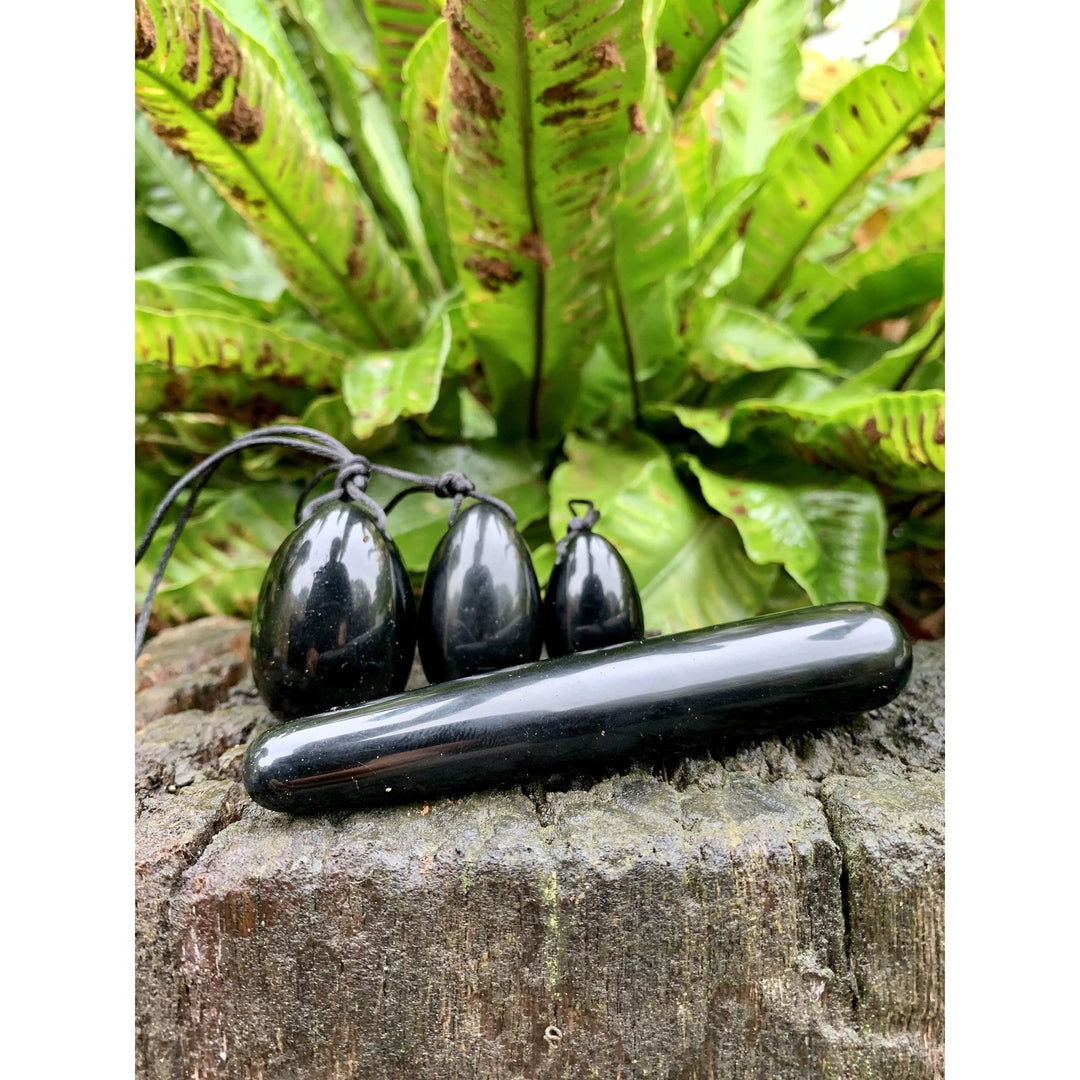Black Obsidian Yoni eggs and Massage Point - 5