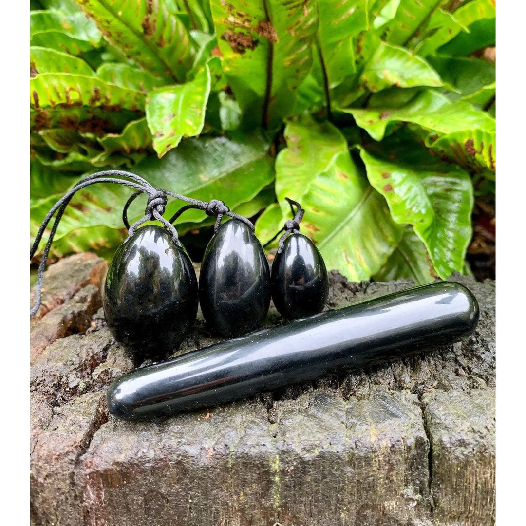 Black Obsidian Yoni eggs and Massage Point - 2