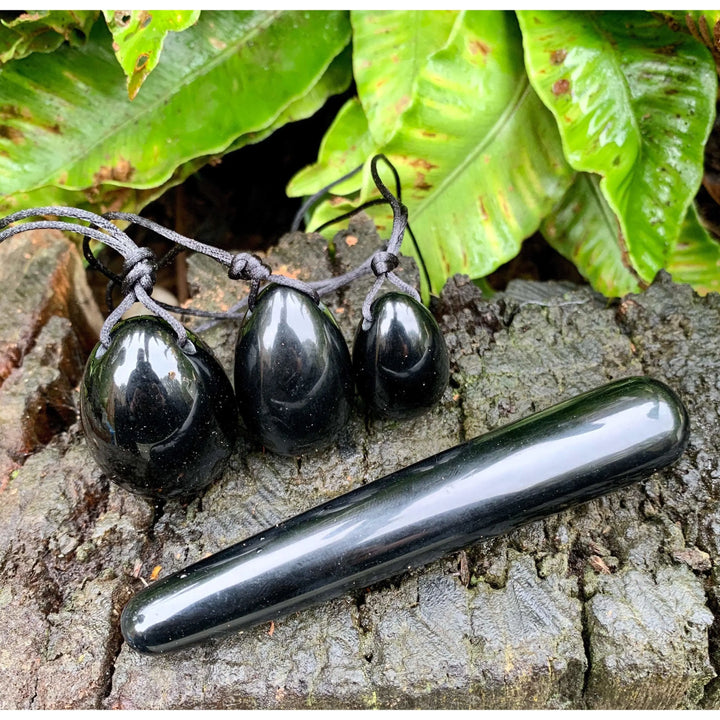 Black Obsidian Yoni eggs and Massage Point - 4